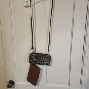 Two purses one strap
